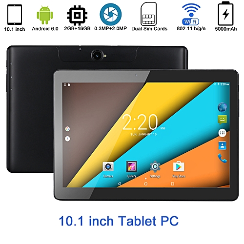 Excelvan M10K6 - 10.1 3G Android 6.0 2GB+16GB Dual SIM Card Tablet PC-Black